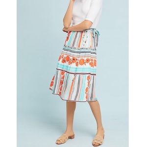 Anthropologie One September Frida Wrap Floral Midi Skirt